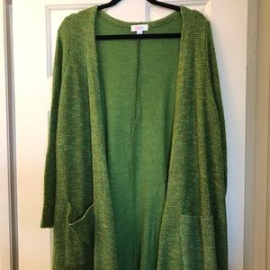 Green duster cardigan